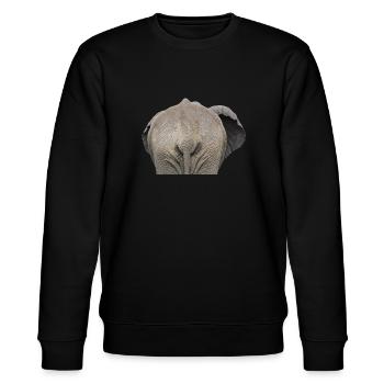 Der Elefantenpopo - Stanley/Stella Unisex Bio-Sweatshirt CHANGER  - Schwarz - Vorne - Nik (191cm) & Marisol (170cm)