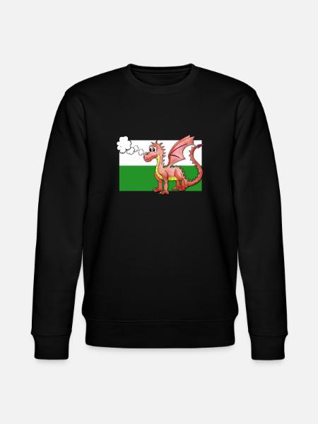 Puffing Welsh Dragon - Gregory - Stanley/Stella CHANGER Unisex Organic Sweatshirt - black