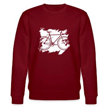 Fahrrad Velo Fixie - Stanley/Stella Unisex Bio-Sweatshirt CHANGER  - Burgunderrot - Vorne - Nik (191cm) & Marisol (170cm)