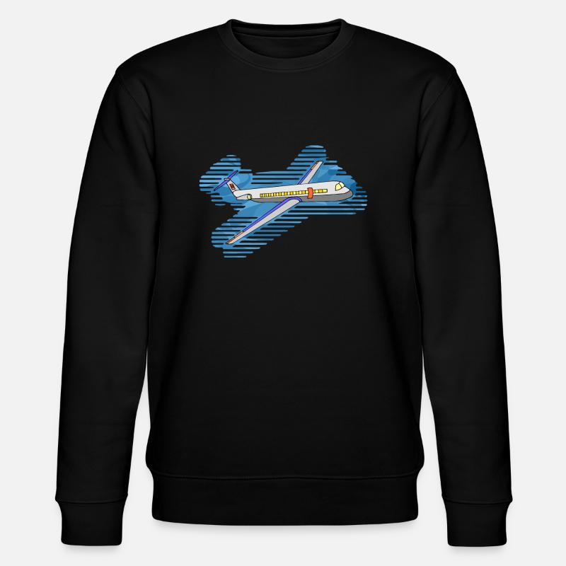 Flugzeug - Stanley/Stella Unisex Bio-Sweatshirt CHANGER  - Schwarz