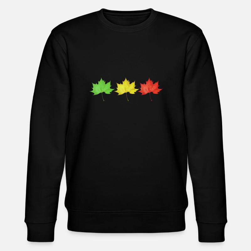 Feuilles vertes, jaunes et rouges - Sweat bio CHANGER Stanley/Stella Unisexe - noir