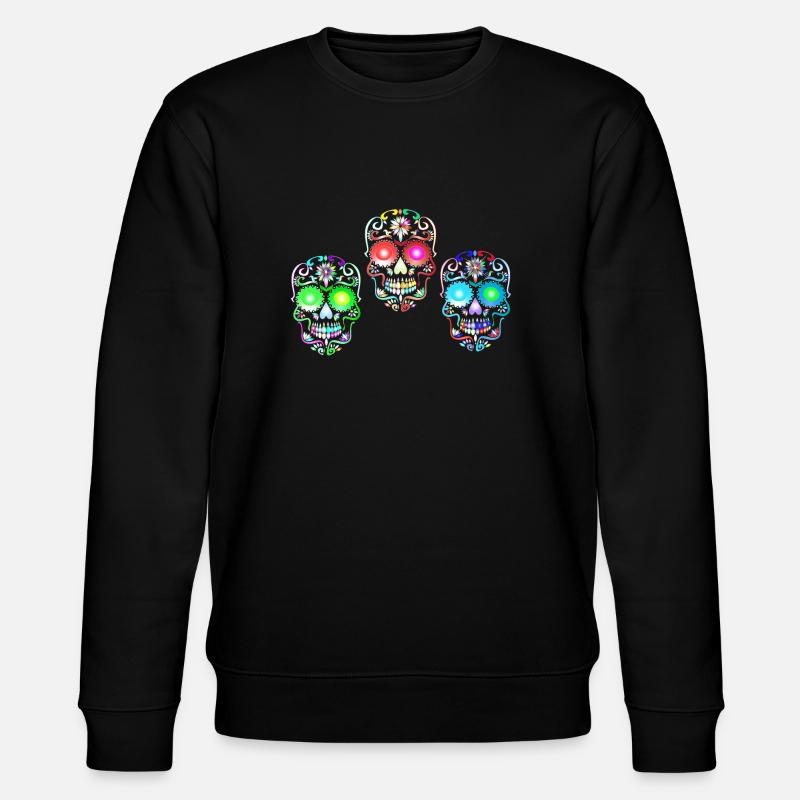 Zucker Schädel Kunst - Stanley/Stella Unisex Bio-Sweatshirt CHANGER - Schwarz