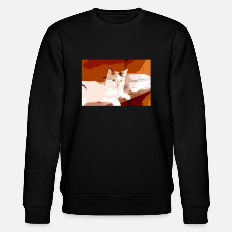 Ich liebe Katzen - Stanley/Stella Unisex Bio-Sweatshirt CHANGER  - Schwarz