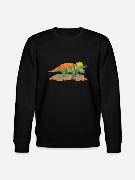 Triceratops Dino in polygon style - Stanley/Stella CHANGER Unisex Organic Sweatshirt - black