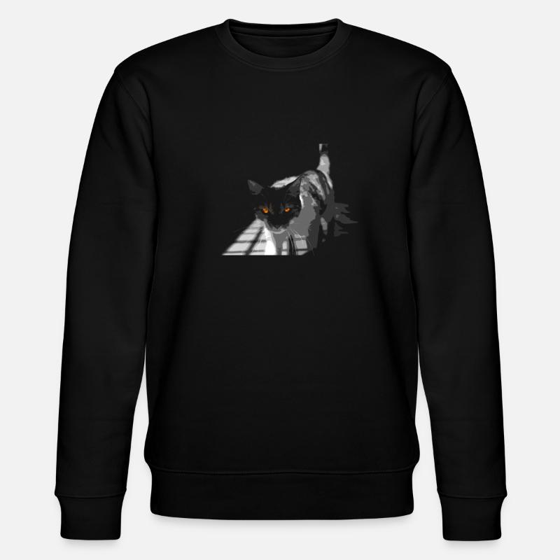 Die seltsame Katze - Stanley/Stella Unisex Bio-Sweatshirt CHANGER  - Schwarz