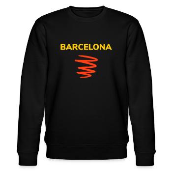 Das schönste Barcelona T-Shirt - Stanley/Stella Unisex Bio-Sweatshirt CHANGER  - Schwarz - Vorne - Nik (191cm) & Marisol (170cm)