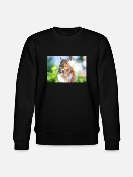 Eating Grey squirrel Grauhörnchen - Stanley/Stella CHANGER Unisex Organic Sweatshirt - black