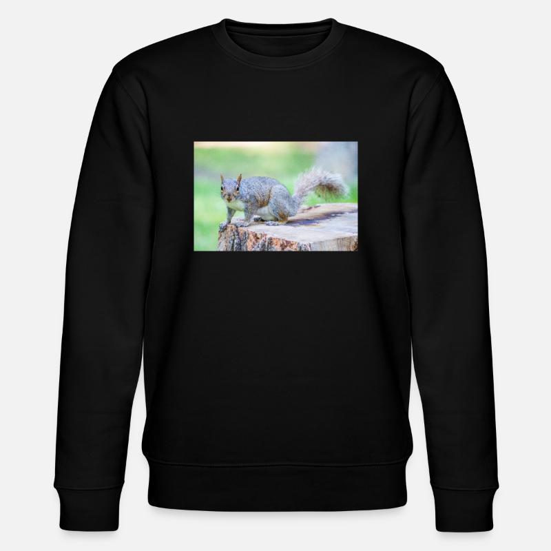 Grauhörnchen Sciurus carolinensis - Stanley/Stella Unisex Bio-Sweatshirt CHANGER  - Schwarz