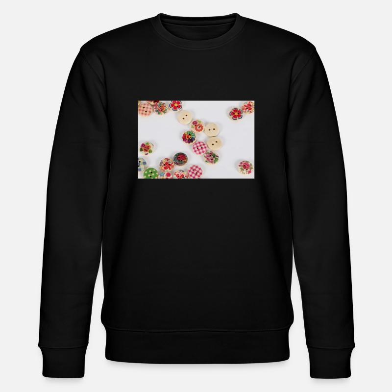 bunte Knöpfe - Stanley/Stella Unisex Bio-Sweatshirt CHANGER  - Schwarz