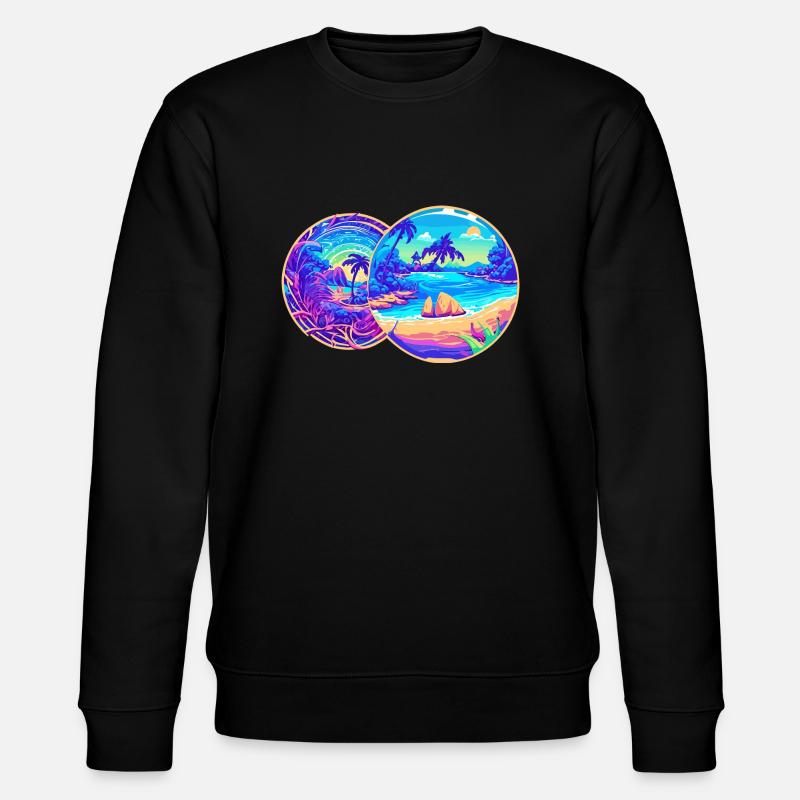 Lila Strände - Stanley/Stella Unisex Bio-Sweatshirt CHANGER  - Schwarz