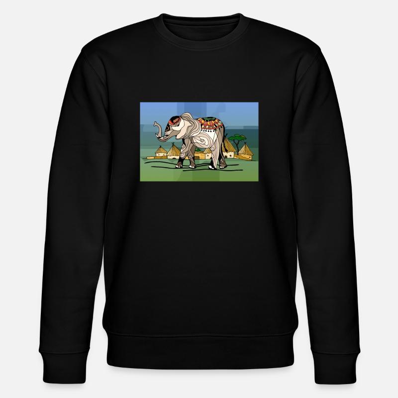 Elefant - Stanley/Stella Unisex Bio-Sweatshirt CHANGER  - Schwarz