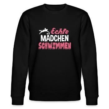 Echte Mädchen schwimmen - Stanley/Stella Unisex Bio-Sweatshirt CHANGER  - Schwarz - Vorne - Nik (191cm) & Marisol (170cm)