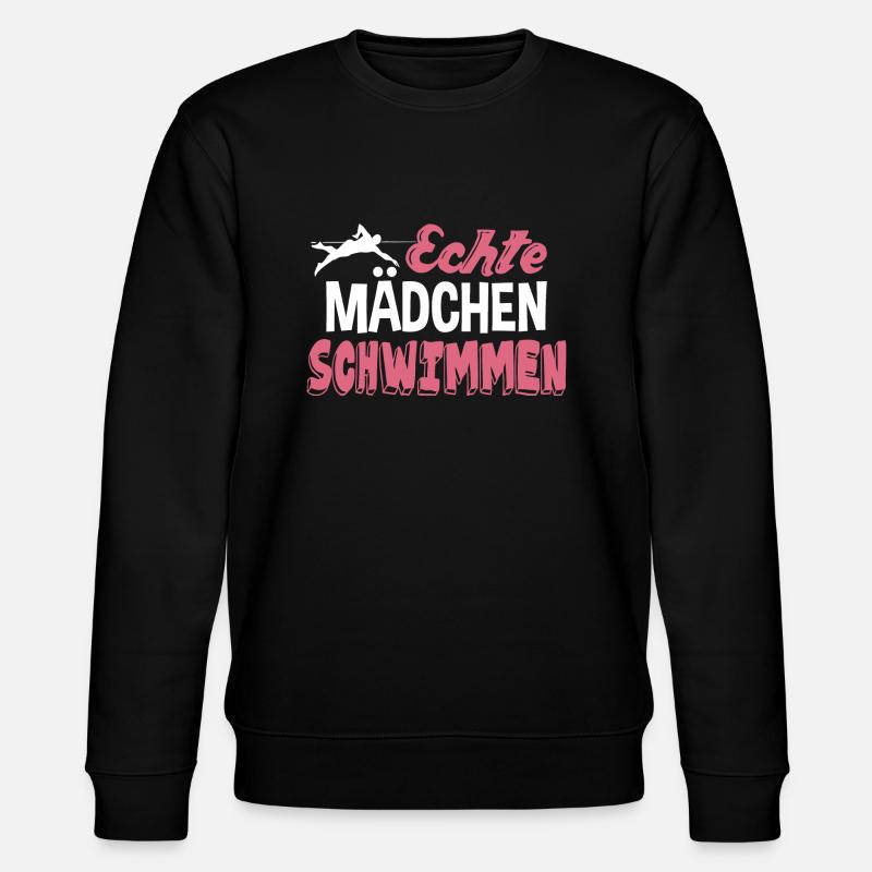 Echte Mädchen schwimmen - Stanley/Stella Unisex Bio-Sweatshirt CHANGER  - Schwarz