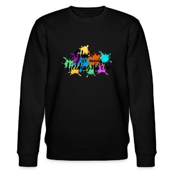 Glück ist meine Lieblingsfarbe - Stanley/Stella Unisex Bio-Sweatshirt CHANGER  - Schwarz - Vorne - Nik (191cm) & Marisol (170cm)