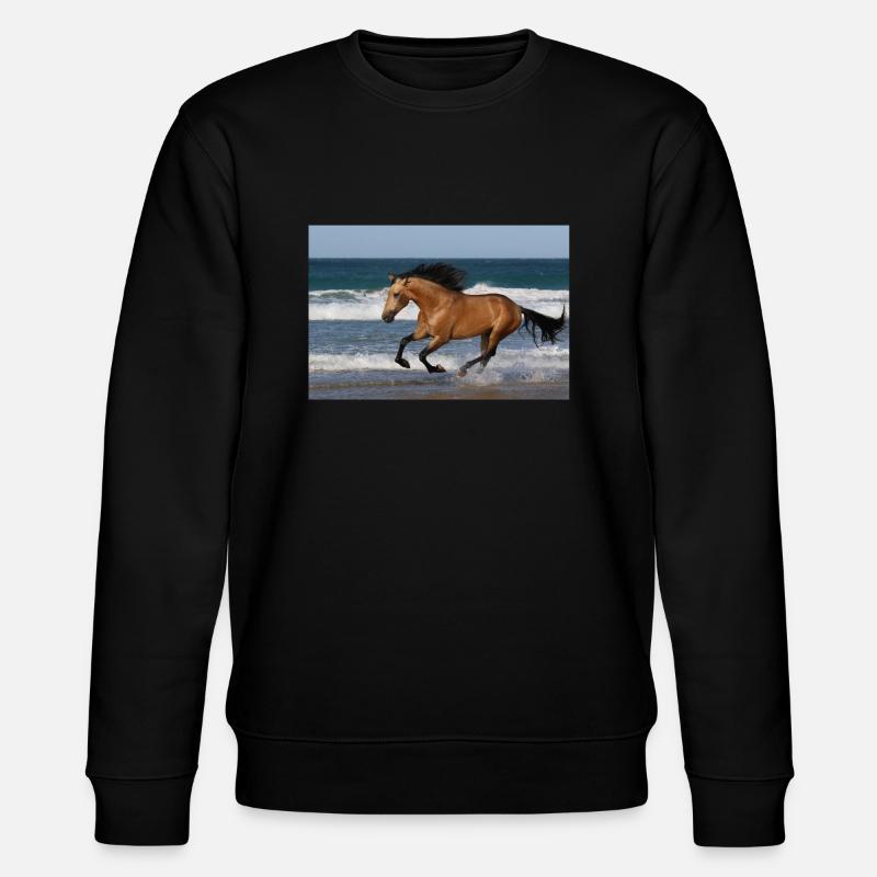 Pferde, Isibat - Stanley/Stella Unisex Bio-Sweatshirt CHANGER  - Schwarz