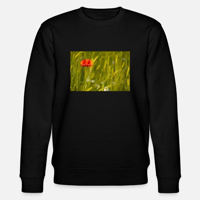Mohnblume im Kornfeld - Stanley/Stella Unisex Bio-Sweatshirt CHANGER  - Schwarz