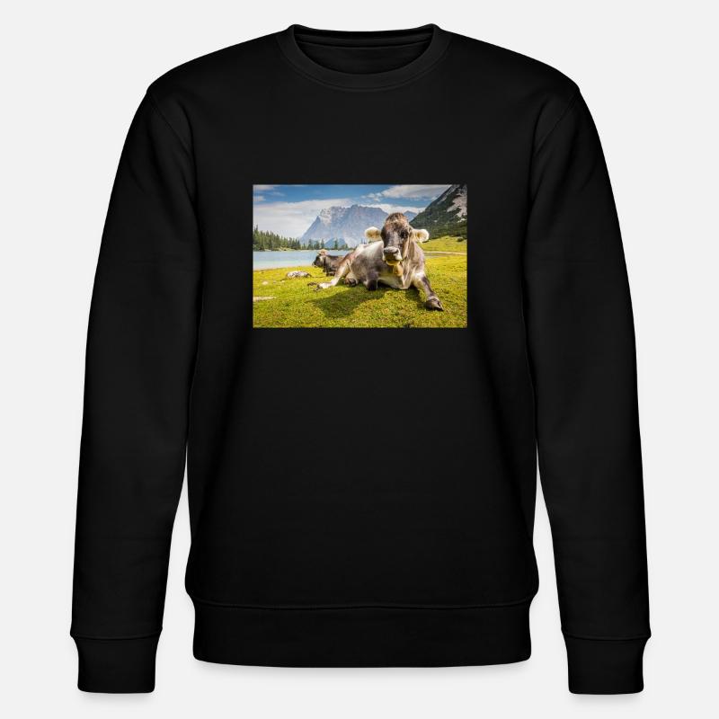 Kühe am Sebensee - Stanley/Stella Unisex Bio-Sweatshirt CHANGER  - Schwarz