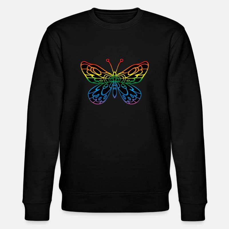 Schmetterling - Stanley/Stella Unisex Bio-Sweatshirt CHANGER  - Schwarz