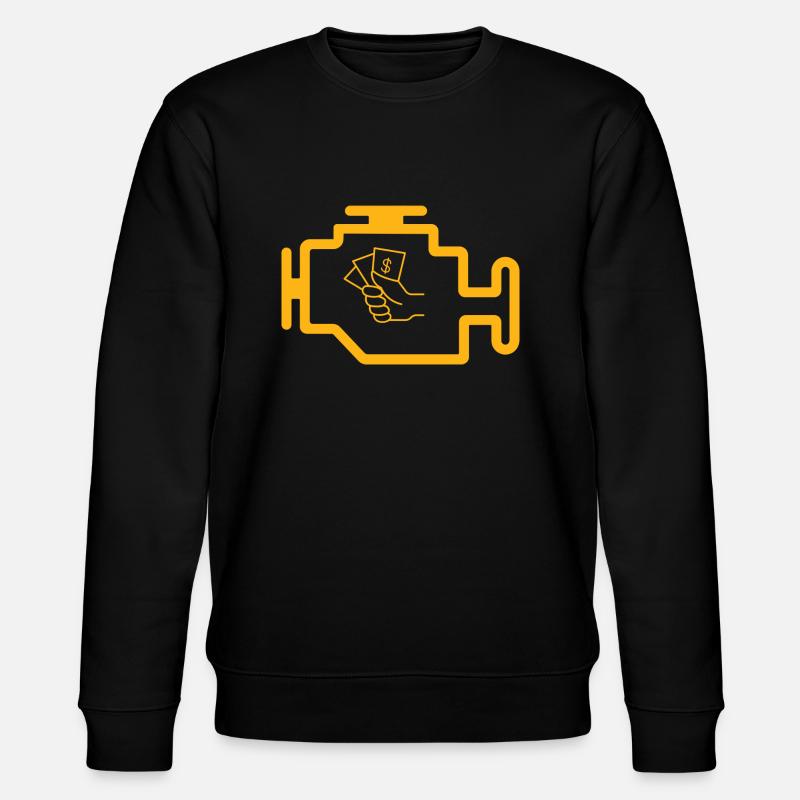 Check engine light - Stanley/Stella CHANGER Unisex Organic Sweatshirt - black
