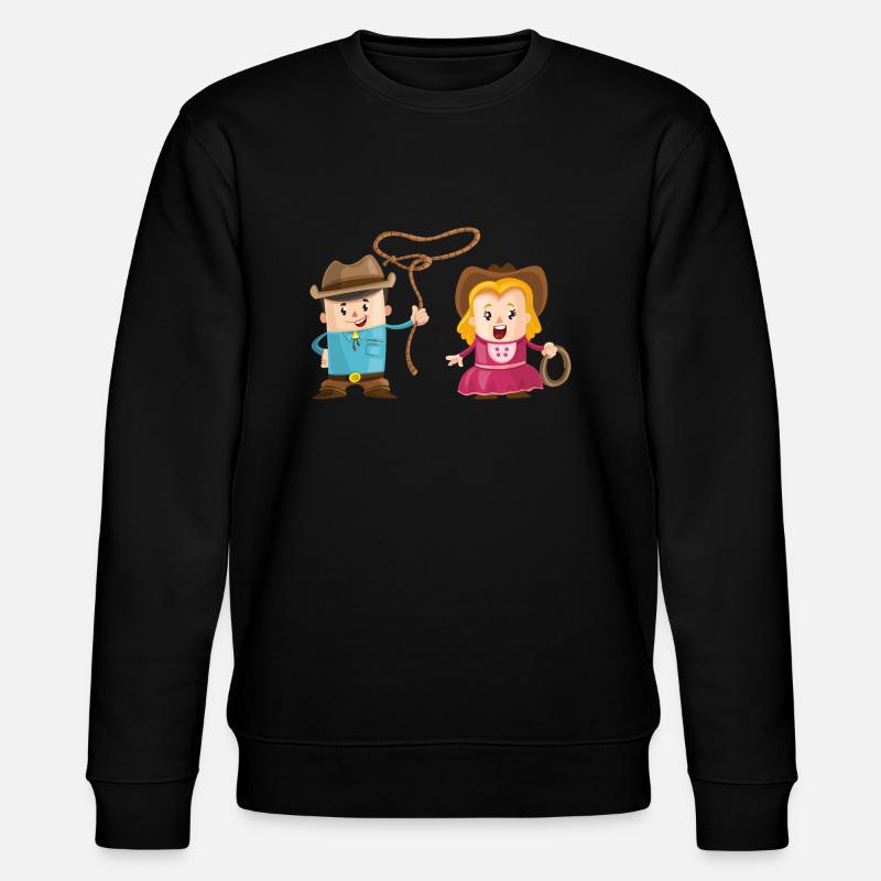 Cowboy mit Mädchen - Stanley/Stella Unisex Bio-Sweatshirt CHANGER  - Schwarz
