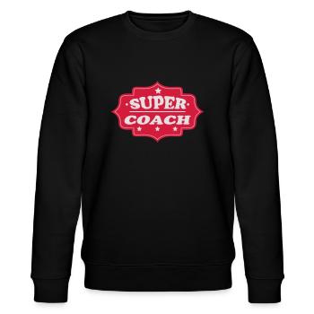 Super coach 111 - Stanley/Stella Unisex Bio-Sweatshirt CHANGER  - Schwarz - Vorne - Nik (191cm) & Marisol (170cm)