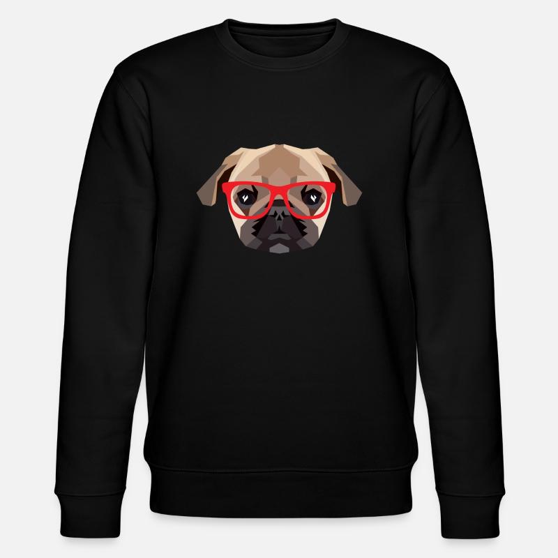 Hipster Mops (Low Poly) - Stanley/Stella CHANGER Unisex Organic Sweatshirt - black