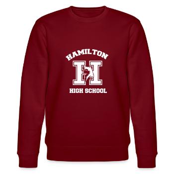 Hamilton - Stanley/Stella Unisex Bio-Sweatshirt CHANGER  - Burgunderrot - Vorne - Nik (191cm) & Marisol (170cm)