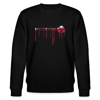 zombie hunter Halloween quote - Stanley/Stella CHANGER Unisex Organic Sweatshirt - black - Front - Nik (191cm) & Marisol (170cm)