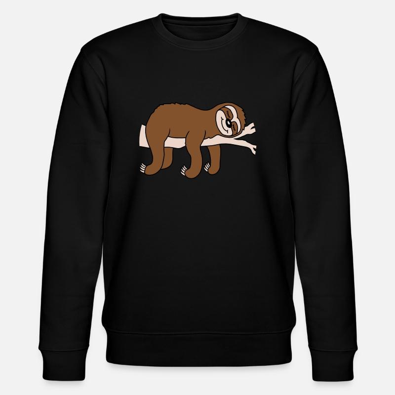 Müdes Faultier schläft Comic - Stanley/Stella Unisex Bio-Sweatshirt CHANGER  - Schwarz