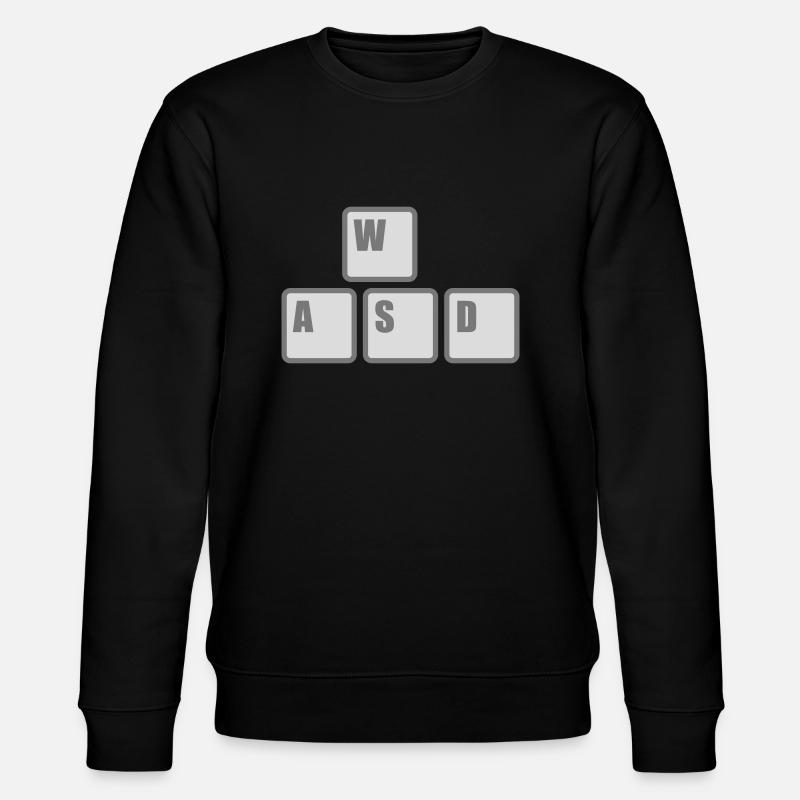 Computer WASD Keyboard Keys - Stanley/Stella CHANGER Unisex Organic Sweatshirt - black