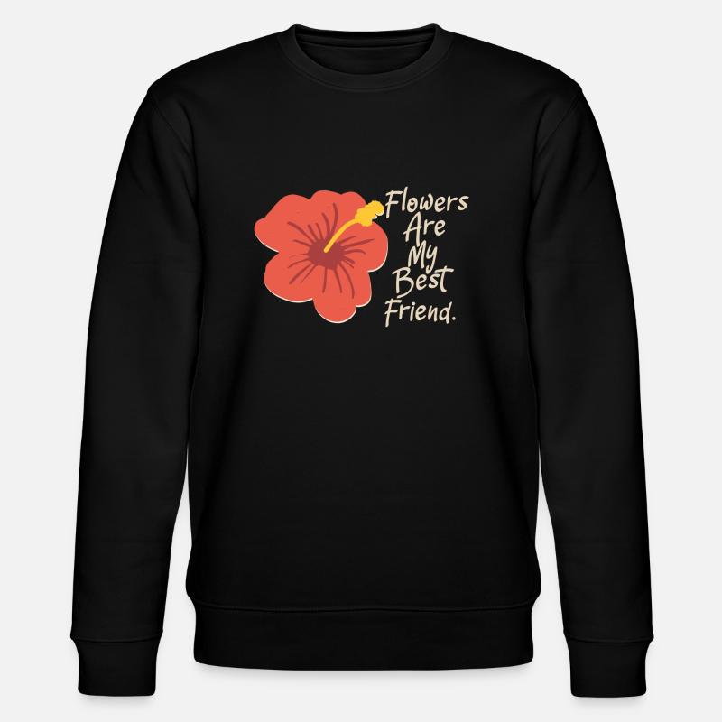 Blumen - Beste Freunde - Stanley/Stella Unisex Bio-Sweatshirt CHANGER  - Schwarz