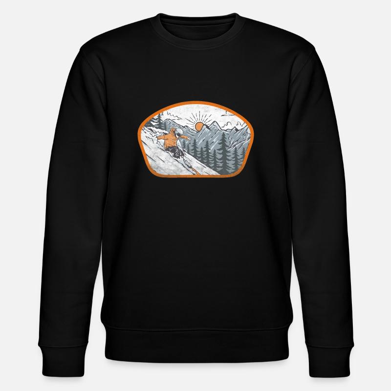 funny cool ski - Stanley/Stella Unisex Bio-Sweatshirt CHANGER  - Schwarz