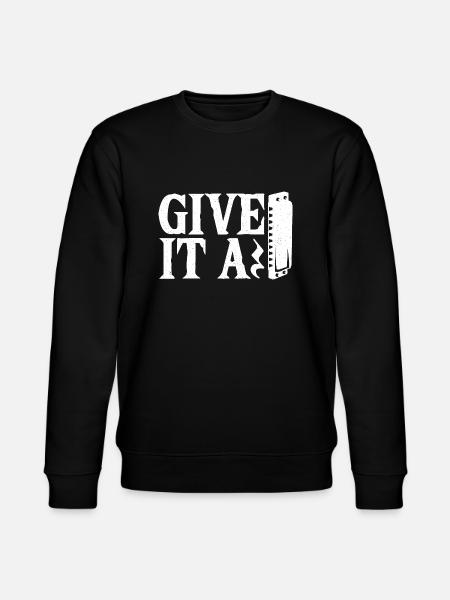 Playing Harmonica Gift - Stanley/Stella CHANGER Unisex Organic Sweatshirt - black