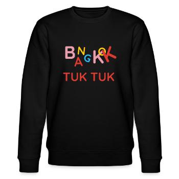 Bangkok Tuk Tuk Fischerhut Souvenir - Stanley/Stella Unisex Bio-Sweatshirt CHANGER  - Schwarz - Vorne - Nik (191cm) & Marisol (170cm)