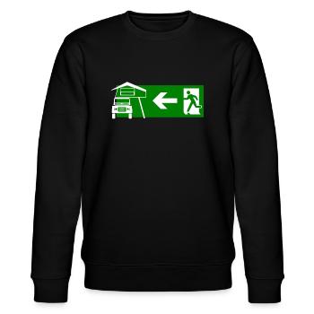 Dachzelt Exit - Stanley/Stella Unisex Bio-Sweatshirt CHANGER  - Schwarz - Vorne - Nik (191cm) & Marisol (170cm)
