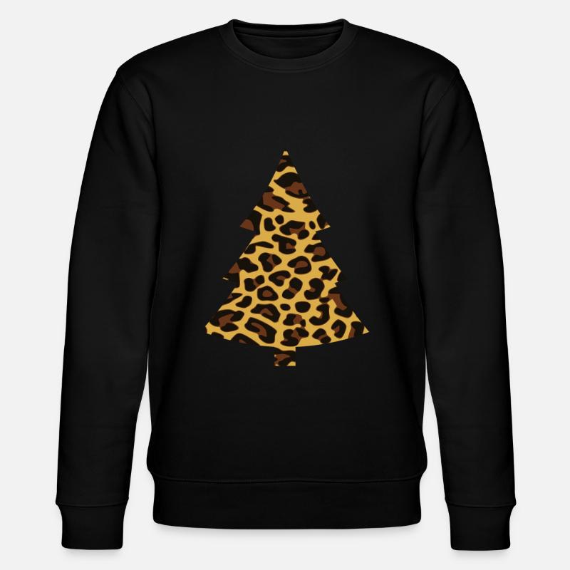 Christmas Tree Leopard - Stanley/Stella CHANGER Unisex Organic Sweatshirt - black