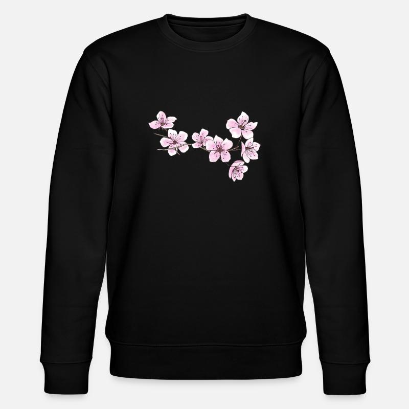 Kirschblüten - Stanley/Stella Unisex Bio-Sweatshirt CHANGER  - Schwarz