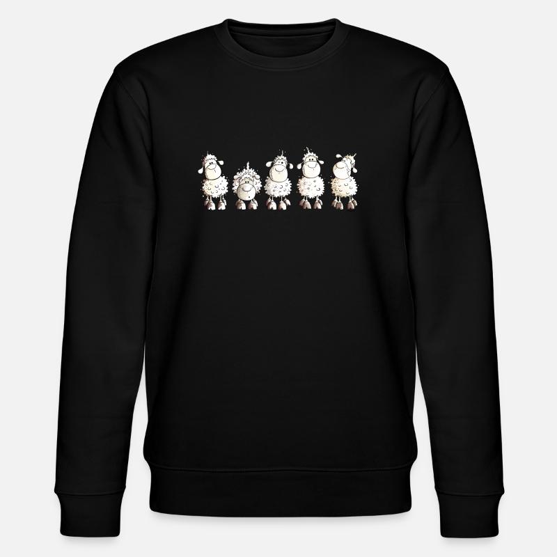 Funny White Sheep - Schaf - Stanley/Stella Unisex Bio-Sweatshirt CHANGER  - Schwarz