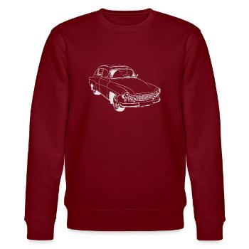 PKW Wartburg 311 Limousine - Stanley/Stella Unisex Bio-Sweatshirt CHANGER  - Burgunderrot - Vorne - Nik (191cm) & Marisol (170cm)