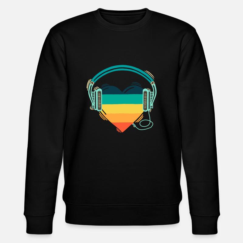 Heartbeat Retro Arc-en-ciel - Sweat bio CHANGER Stanley/Stella Unisexe - noir