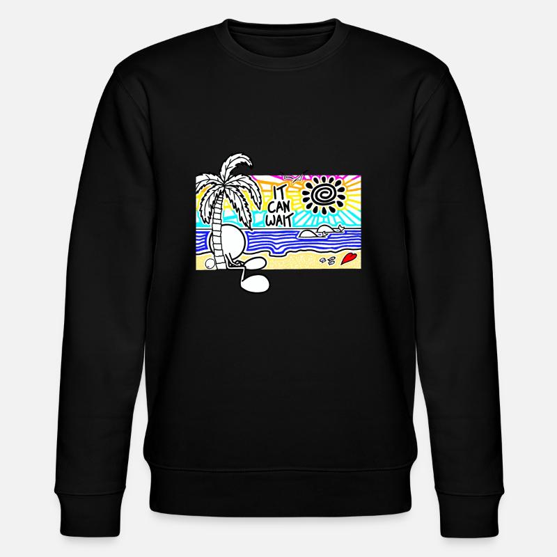 It Can Wait Sunset Doodle - Stanley/Stella CHANGER Unisex Organic Sweatshirt - black