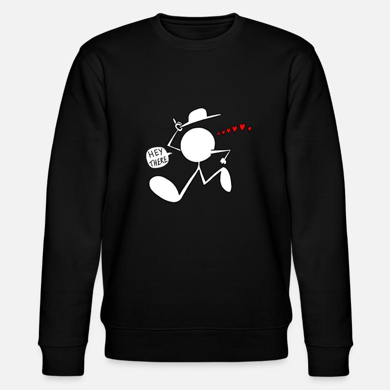 Hey There Plain Doodle - Stanley/Stella Unisex Bio-Sweatshirt CHANGER - Schwarz
