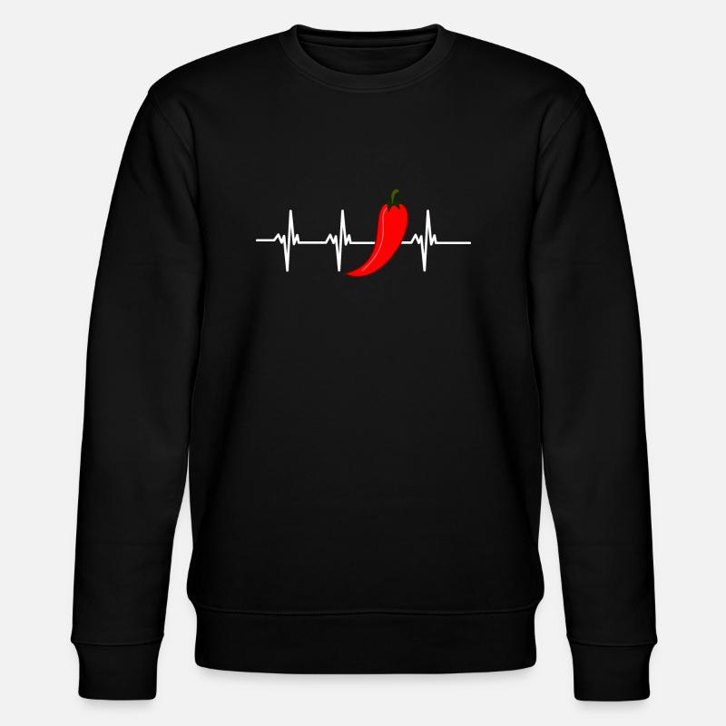 Chili Herzschlag - Stanley/Stella Unisex Bio-Sweatshirt CHANGER  - Schwarz