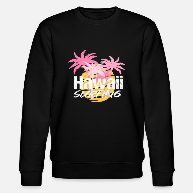Hawaii Surfing Palmen - Stanley/Stella Unisex Bio-Sweatshirt CHANGER  - Schwarz