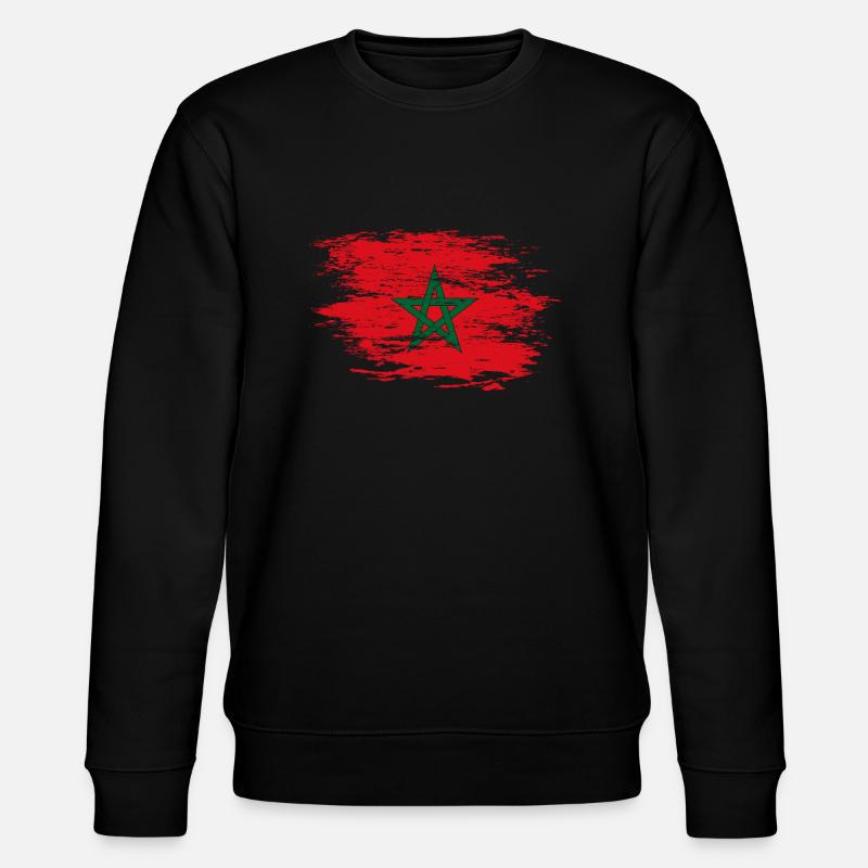 Drapeau du Maroc utilisé - Sweat bio CHANGER Stanley/Stella Unisexe - noir
