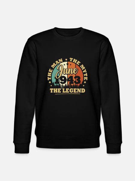juni 1943, 80 års jubileum Menn kvinner - Stanley/Stella CHANGER økologisk unisex-sweatshirt - svart