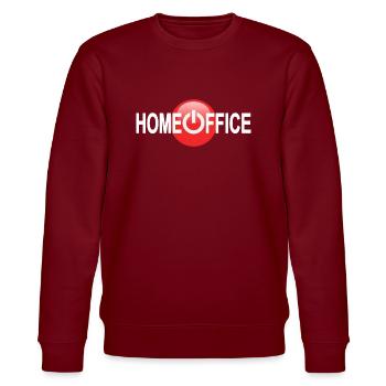 Home Office Vers.1- Arbeit Zuhause - Stanley/Stella Unisex Bio-Sweatshirt CHANGER  - Burgunderrot - Vorne - Nik (191cm) & Marisol (170cm)