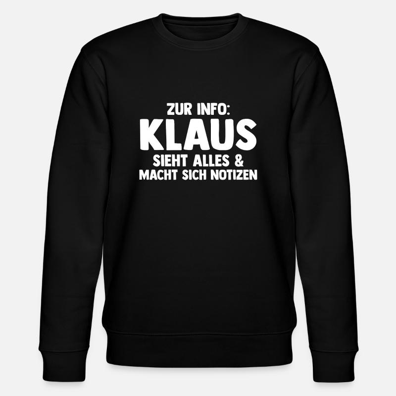 Klaus - Sweat bio CHANGER Stanley/Stella Unisexe - noir