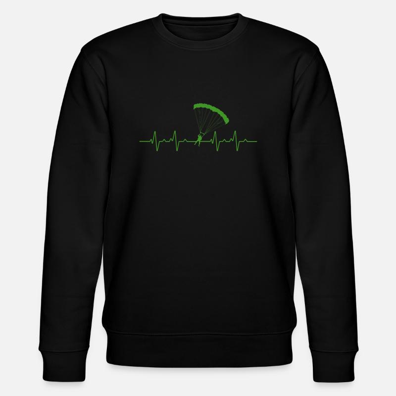Fallschirm springen Herzschlag - Stanley/Stella Unisex Bio-Sweatshirt CHANGER  - Schwarz