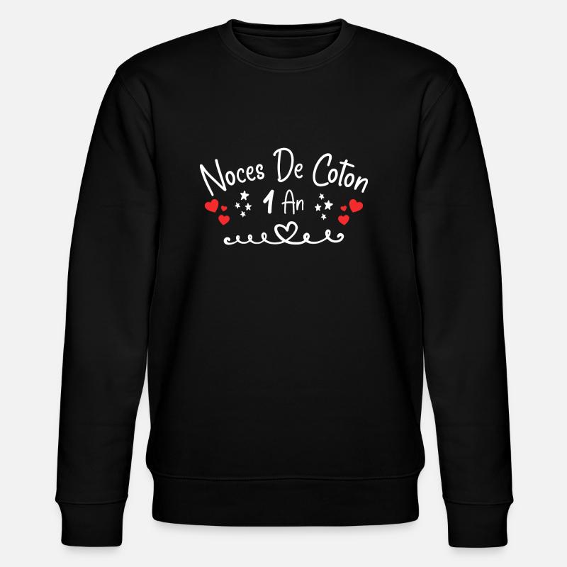 noces de coton - Sweat bio CHANGER Stanley/Stella Unisexe - noir